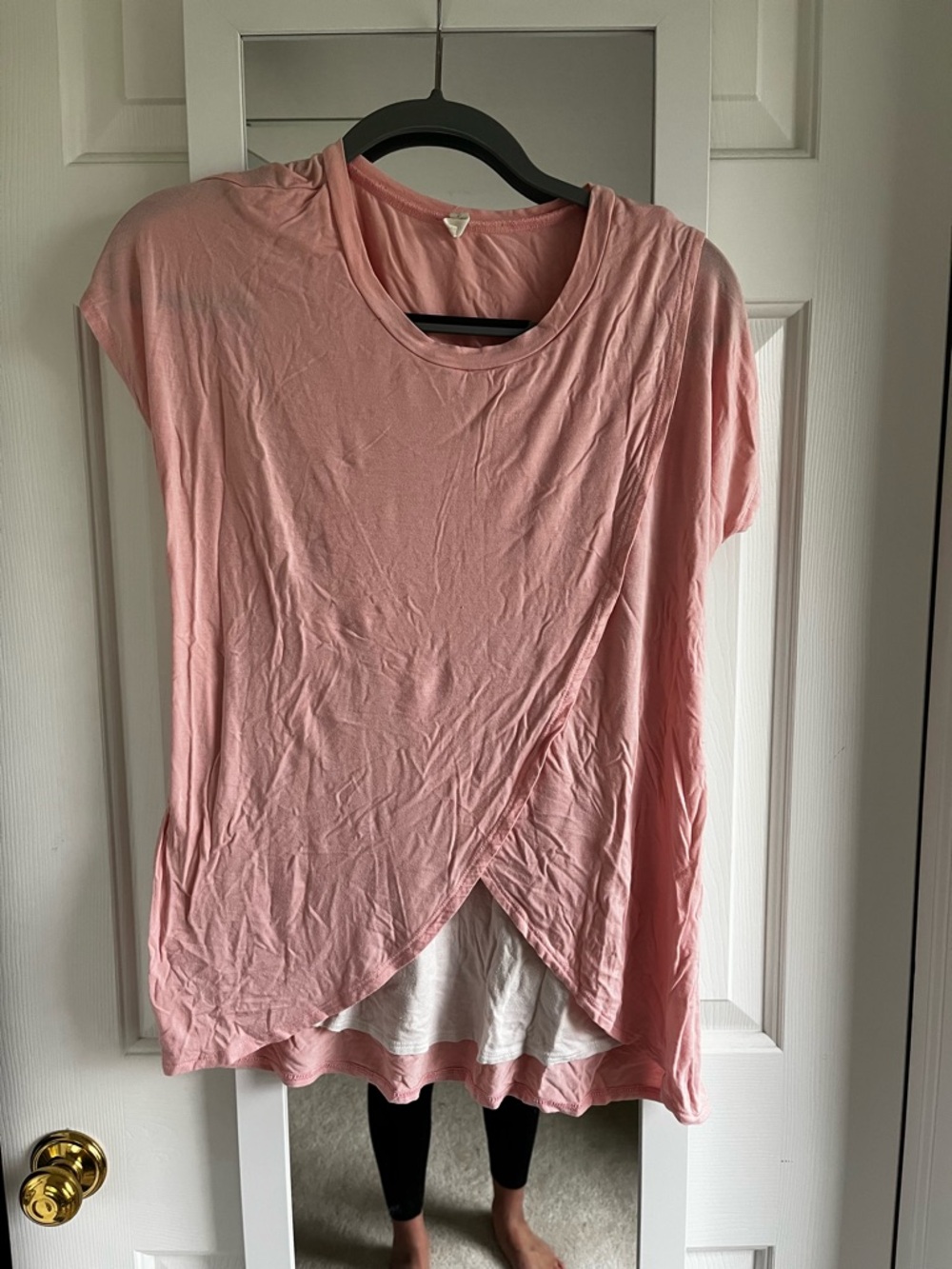 Women's Pink Layered Wrap-Front Top